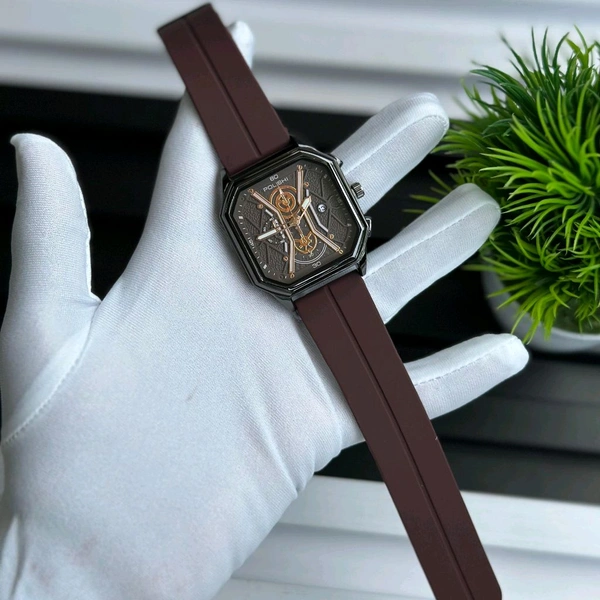 Polishi Budget Analog Quartz Watch – Premium Style at a Budget Price - Brown