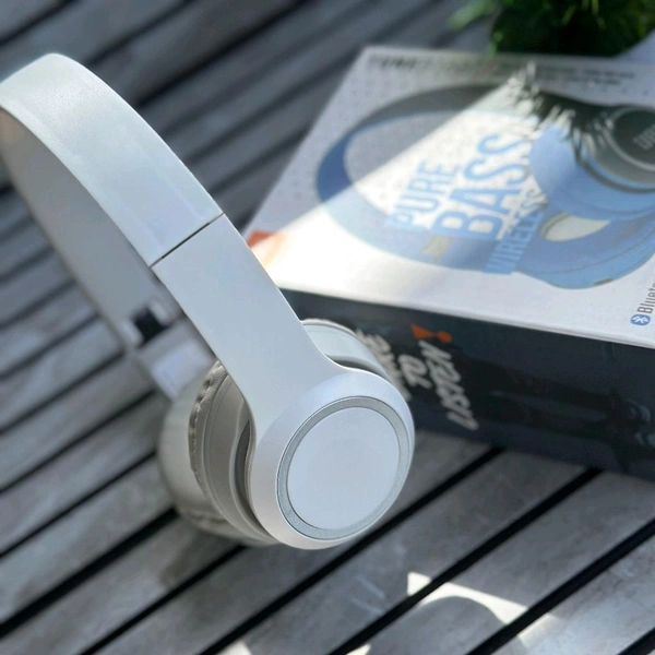 Wireless Earphone Headphones With Microphone Lightweight, For Music Lovers & Professionals - Suitable for Travel, Office & Home, 5-6 Hours Playback Time, High Quality Model - Gray