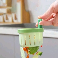 Plastic Kitchen Sink Drain Strainer | Automatic Press Dumping Basket | Waste Collector Filter | Self Cleaning Removable Draining Net Lifting Basket (2 Pc)