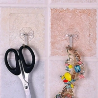 Self Adhesive Heavy Duty Waterproof Transparent Sticky Plastic & Stainless Steel Wall Hooks - 10