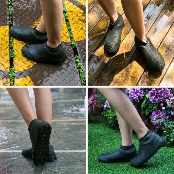 Non-Slip Silicone Rain Reusable Anti skid Waterproof Fordable Boot Shoe Cover