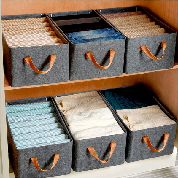 Foldable Storage Box Handles, Cotton And Linen Storage Bins And Baskets Organizer For Nursery, Closet, Bedroom, Home