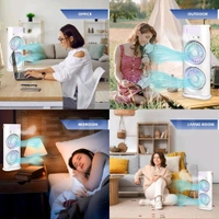 Double Ended Spray Fan, Three-Hole Spray Charging Fan, High-Wind Cooling Electric Fan Desktop Double-Head Powerful Air Cooler 3 Wind Speeds for Indoor Outdoor Office Bedroom (1 Pc / With Remote)
