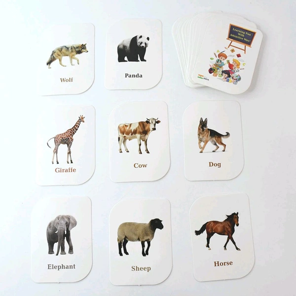 Kidkraft 32-Piece Animal Flash Cards Set for Toddlers and Kids – Early Learning Educational Flashcards with Realistic Animal Images for Pre-School, Home, and Classroom Use