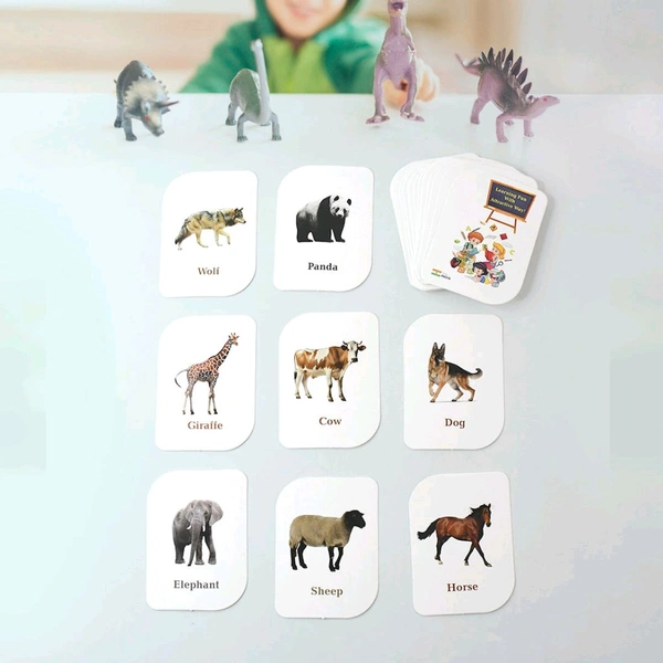 Kidkraft 32-Piece Animal Flash Cards Set for Toddlers and Kids – Early Learning Educational Flashcards with Realistic Animal Images for Pre-School, Home, and Classroom Use