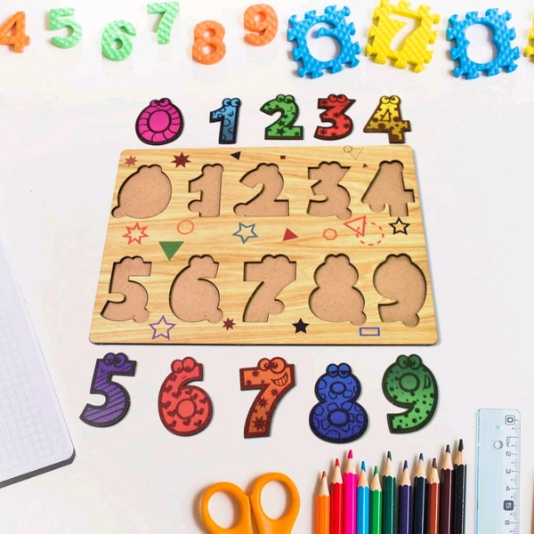 Wooden Puzzle Learning Educational Board of Number | Different Number Shape Puzzle Boards and Gift for Toddlers & Kids Puzzle for Early Childhood Development