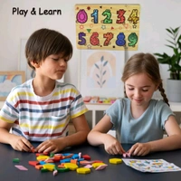 Wooden Puzzle Learning Educational Board of Number | Different Number Shape Puzzle Boards and Gift for Toddlers & Kids Puzzle for Early Childhood Development