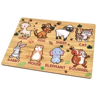 Wooden Puzzle Learning Educational Board of Animal | Different Animal Shape Puzzle Boards and Gift for Toddlers & Kids Puzzle for Early Childhood Development