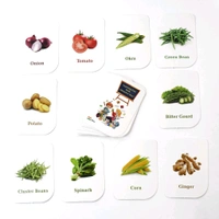 Kidkraft 32-Piece Educational Vegetable Flash Cards Set for Toddlers & Kids – Bright Learning Cards with Real Images for Preschool & Early Childhood Brain Development
