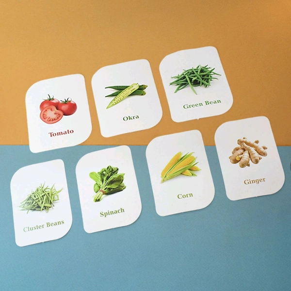 Kidkraft 32-Piece Educational Vegetable Flash Cards Set for Toddlers & Kids – Bright Learning Cards with Real Images for Preschool & Early Childhood Brain Development
