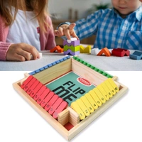 Shut The Box Dice Game, Classic Flip Me Multiplayer Game for Kids & Adults, Fun Wooden Tabletop Shut The Box Dice Game for Improving Math & Motor Skills for Kids Above 3 Years