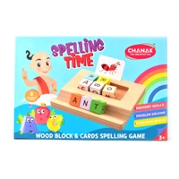 Alphabet Puzzle for Kids Alphabet Spelling & Reading Words with 26 Flash Cards, 8 Wooden Blocks and Stand
