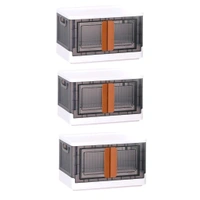 Folding Wardrobe Storage Organizer | Storage Bins with Double Door & Top Lid Opening | Drawer Organizer for Office | Black & White