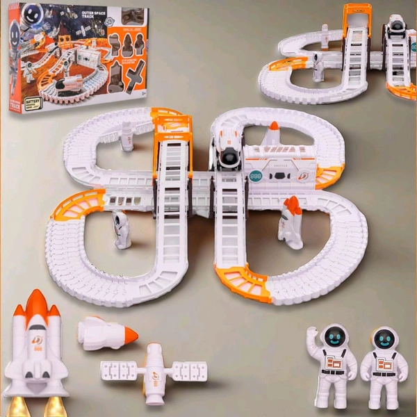 Space Toys Race Track Set for Kids Adventure - Intricate Car Track, Special Space Gifts, Astronaut Train Track, and Outer Space Toys - Ideal Space Themed Gifts Race Car Track Birthday Gift for Boys