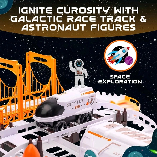 Space Toys Race Track Set for Kids Adventure - Intricate Car Track, Special Space Gifts, Astronaut Train Track, and Outer Space Toys - Ideal Space Themed Gifts Race Car Track Birthday Gift for Boys