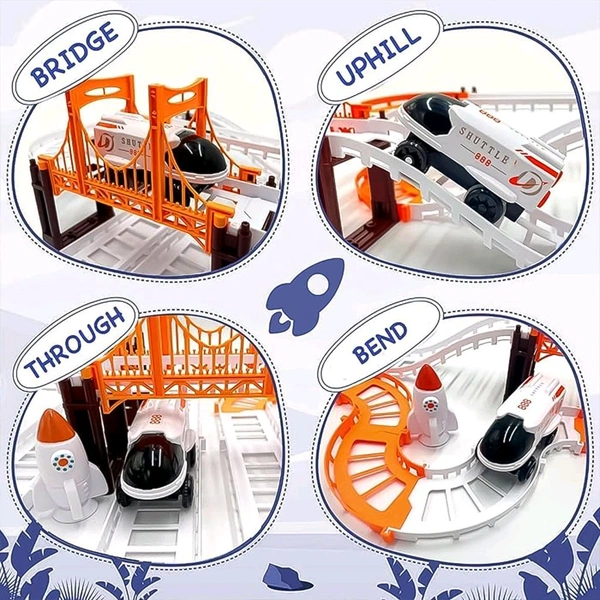 Space Toys Race Track Set for Kids Adventure - Intricate Car Track, Special Space Gifts, Astronaut Train Track, and Outer Space Toys - Ideal Space Themed Gifts Race Car Track Birthday Gift for Boys