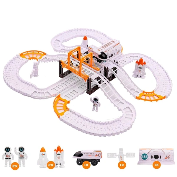 Space Toys Race Track Set for Kids Adventure - Intricate Car Track, Special Space Gifts, Astronaut Train Track, and Outer Space Toys - Ideal Space Themed Gifts Race Car Track Birthday Gift for Boys