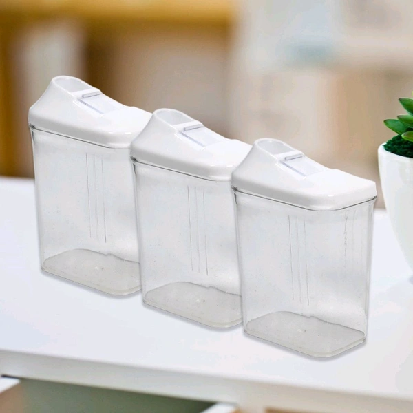 Kitchen Storage Jars & Container Set 3pc , Transparent Jar Set For home & Kitchen Use 