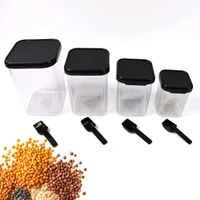 Air Tight Containers Storage| Set For Kitchen, Pantry Organization, Dishwasher Safe, Plastic (4 Pc Set With 4 Spoon)