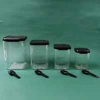 Air Tight Containers Storage| Set For Kitchen, Pantry Organization, Dishwasher Safe, Plastic (4 Pc Set With 4 Spoon)