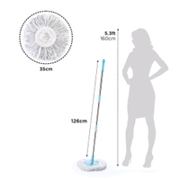 Spin Mop with Bigger Wheels and Plastic Auto Fold Handle for 360 Degree Cleaning