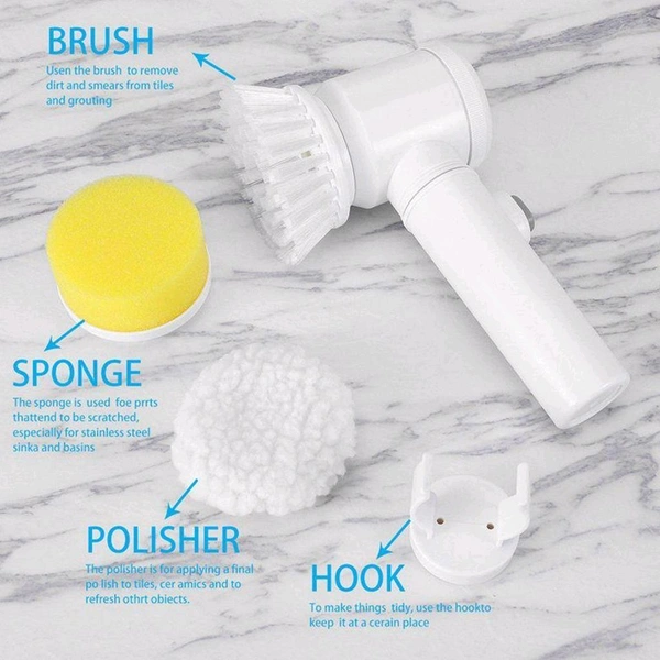 5 in 1 Home Kitchen Electric Cleaning Brush, Electric Spin Scrubber