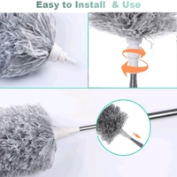 Microfiber Dusters for Cleaning, Telescoping Feather Duster with 100 inches (2.54 m) Extendable Handle Pole, Dusting Cleaning Tools for Cleaning High Ceiling, Ceiling Fan, Blinds, Cobwebs, Furniture, Cars