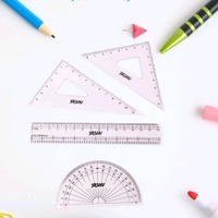 Complete Geometry Box Set with Compass, Scale, Set Squares, Protractor, Eraser & Sharpener – Metal Box with World Map Design | Ideal for School Students & Exam Use