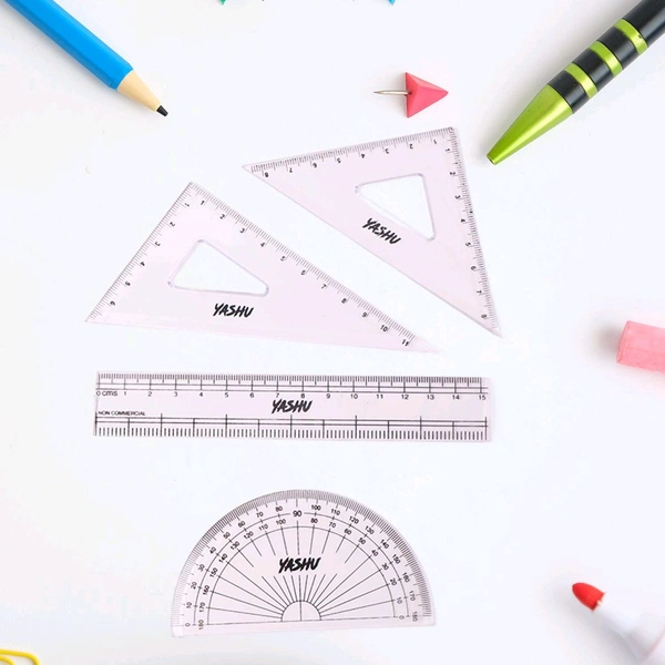Complete Geometry Box Set with Compass, Scale, Set Squares, Protractor, Eraser & Sharpener – Metal Box with World Map Design | Ideal for School Students & Exam Use