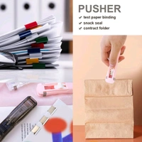 Portable Paper Clam With 8 Pcs Clip Dispenser Handheld Paper Fast Clam Clip Dispenser Labor Saving Wrapping Paper Handheld Student Paper Clipper for Home Office School Teacher Gifts (1 Set)
