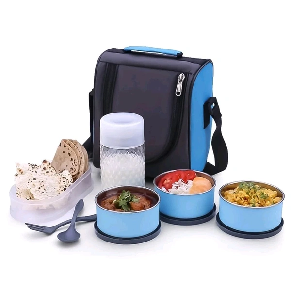 All-in-One Lunch Box With Fabric Bag For Office & School Use
