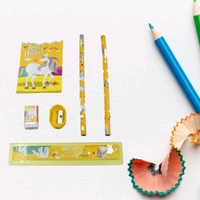 6 Pc Set Stationary Set Including Pencil Ruler Rubber Pencil Sharpener School, Office Product Gift