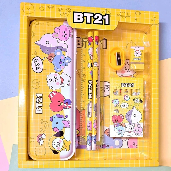 Stationery Kit for Kids - Stationery Set, Includes Metal Pencil Box, Sharpener, Pencil and Eraser Set, School Supply Set, Birthday Return Gift for Kids, Boys, Girls (12 pc Set)
