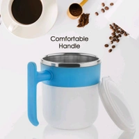 Stainless Steel Lid Cover Hot Coffee/Tea Mug Hot Insulated Double Wall Stainless Steel, Coffee, and Milk Cup with Lid & Handle Easy To Carry