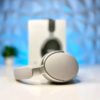 Foldable Wireless Head-Mounted Earphones with Carry Case – Ideal for Travel, Work & School - White