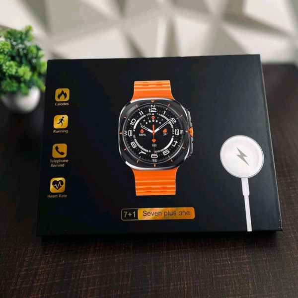 Smartwatch 7-in-1 Combo Gift Pack
Complete Luxury Set – Smartwatch + 7 Premium Straps + Wireless Charger - Silver