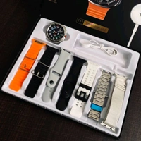Smartwatch 7-in-1 Combo Gift Pack
Complete Luxury Set – Smartwatch + 7 Premium Straps + Wireless Charger - Silver