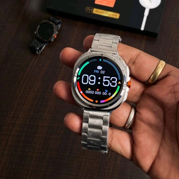 Smartwatch 7-in-1 Combo Gift Pack
Complete Luxury Set – Smartwatch + 7 Premium Straps + Wireless Charger - Silver