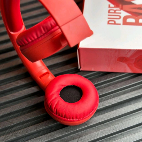 Wireless Earphone Headphones With Microphone Lightweight, For Music Lovers & Professionals - Suitable for Travel, Office & Home - Red