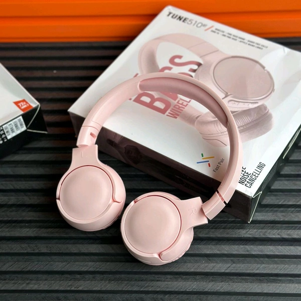 Wireless Earphone Headphones With Microphone Lightweight, For Music Lovers & Professionals - Suitable for Travel, Office & Home - Pink