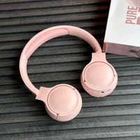Wireless Earphone Headphones With Microphone Lightweight, For Music Lovers & Professionals - Suitable for Travel, Office & Home - Pink