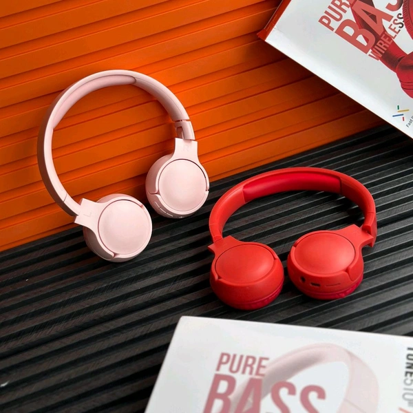 Wireless Earphone Headphones With Microphone Lightweight, For Music Lovers & Professionals - Suitable for Travel, Office & Home - Pink