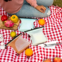 Reusable Silicone Food Storage Bag Set Leakproof Lock Reusable Flat Bottom Freezer Bags, Sandwich Bags, Silicone Food Grade Kids Snack Bags, BPA Free Microwave Dishwasher Safe (3 Pcs Set)