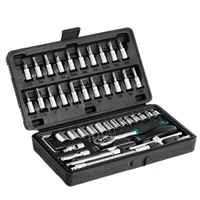Combination Tool Kit - Metal 1/4 Socket Set (Black, 46pcs)