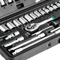 Combination Tool Kit - Metal 1/4 Socket Set (Black, 46pcs)