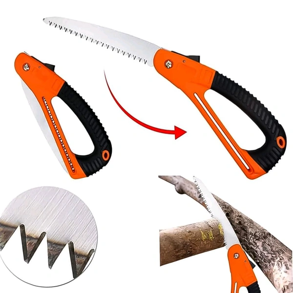 15 inch Mini Pruning Folding Saw High Hardness Steel Grinding Teeth, Soft Silicone Non-Slip Handle