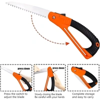 15 inch Mini Pruning Folding Saw High Hardness Steel Grinding Teeth, Soft Silicone Non-Slip Handle