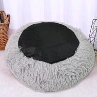 Medium Calming Dog Bed & Cat Bed, Fluffy Dog Bed with Blanket Attached, Round Dog Beds for Small, Medium Dogs and Cats
