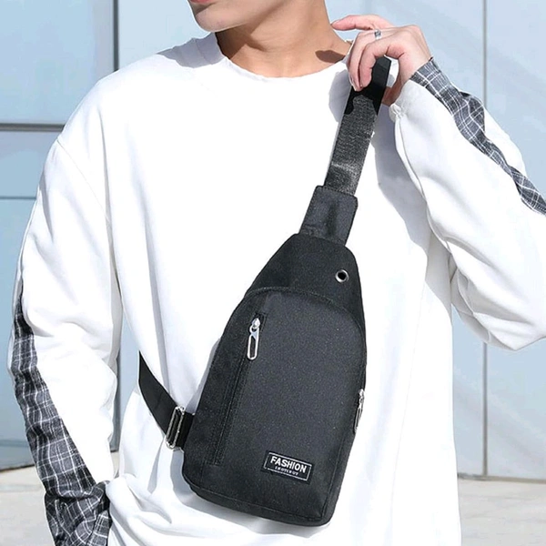 Crossbody Sling Bag with Adjustable Strap – Compact Chest Shoulder Bag for Travel, Daily Commute, Cycling & Outdoor – Multiple Zipper Pockets – 1 Pc
