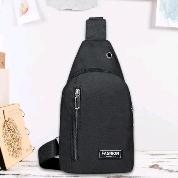 Crossbody Sling Bag with Adjustable Strap – Compact Chest Shoulder Bag for Travel, Daily Commute, Cycling & Outdoor – Multiple Zipper Pockets – 1 Pc
